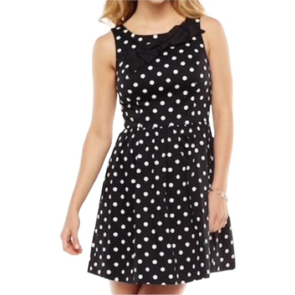 NWOT Lauren Conrad Bow Detail Dot Dress Women’s Size 10 - Picture 1 of 6